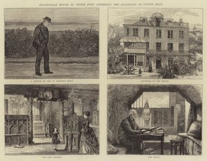 Hauteville House, St Peter Port, Guernsey, Victor Hugos bostad av Joseph Nash