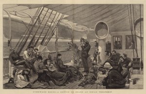 Homeward Bound, en skiss från ett indiskt trupptransportfartyg av Joseph Nash