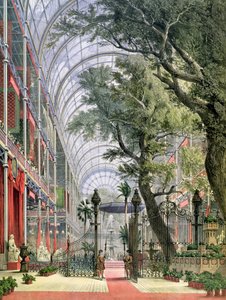 Interiörvy av Crystal Palace, Hyde Park, som visar invigningen av den stora utställningen 1851