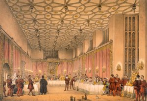 The Chamber, Hampton Court, från "Architecture of the Middle Ages", publicerad 1838 av Joseph Nash