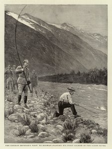 Den tyske kejsarens besök i Norge och spelar sin första lax i Oldenälven