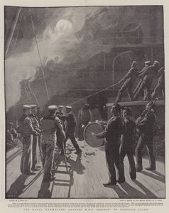 Sjömanövrarna, kolar HMS Benbow av Electric Light av Joseph Nash