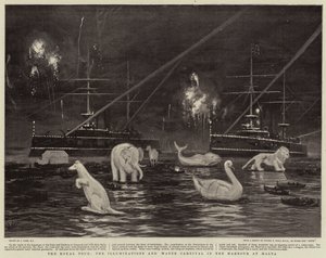 Royal Tour, Illuminations and Water Carnival i hamnen på Malta