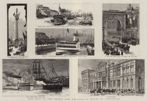 Prinsen och prinsessan av Wales besök i Newcastle av Joseph Nash