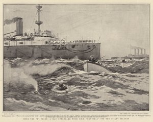 Med X Fleet, en man överbord från HMS Hannibal utanför Scillyöarna. av Joseph Nash