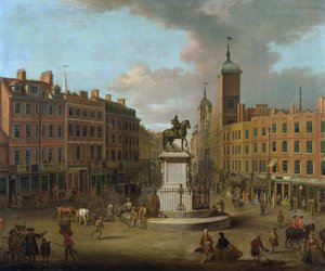 En utsikt över Charing Cross och Northumberland House, 1746