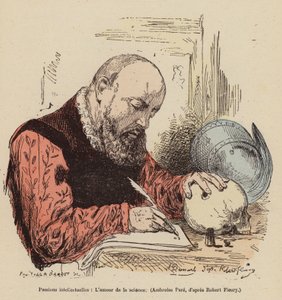 Kärlek till vetenskapen (färggravyr) av Joseph Nicolas (after) Robert Fleury