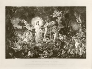 Grälet - Oberon och Titania (fotogravyr) av Joseph Noel Paton