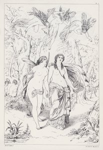 Shelleys Prometheus Unbound, Akt II, Scen 1 av Joseph Noel after Paton
