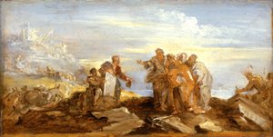 Scen från antikens historia, ca 1680-90 (olja på papper på duk)