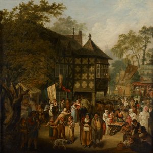 Eccles Wakes (olja på panel) av Joseph Parry