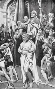 Dopet av Clovis (litografi) av Joseph Paul (after) Blanc