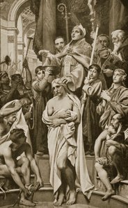 The Baptism of Clovis, Reims, 496 AD, illustration från 