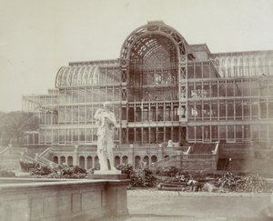 South Transept, från den andra terrassen, tryckt i "Photographic Views of the Progress of the Crystal Palace, Sydenham"