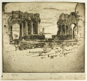 Aetna från Taormina av Joseph Pennell