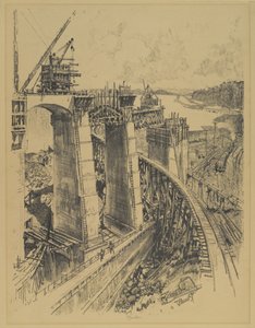 Närmar sig Gatun Lock, 1912 av Joseph Pennell