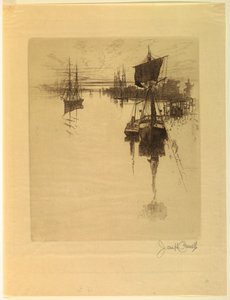 Nedanför Chestnut Street Bridge av Joseph Pennell