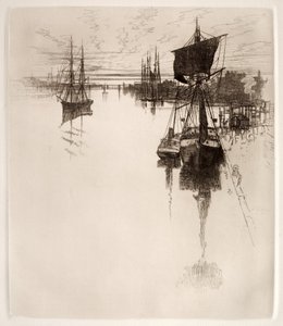 Nedanför Chestnut Street Bridge, Philadelphia, 1884. av Joseph Pennell