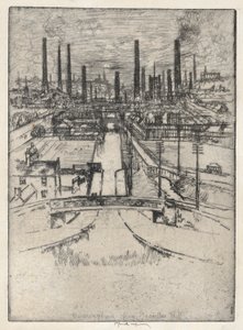 Birmingham från Granlley Hill av Joseph Pennell
