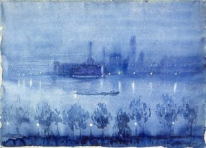 Blå natt, London av Joseph Pennell