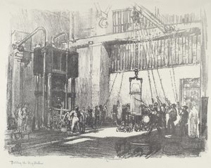 Buttling the Big Shell, 1916. av Joseph Pennell