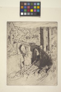 Bridge Of Alcantara (etsning) av Joseph Pennell