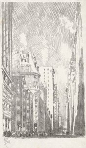 Broadway från Bowling Green, #2 i Iconophile Club Collection av Joseph Pennell