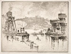 Bygga Dover Pier av Joseph Pennell