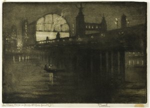 Charing Cross på natten av Joseph Pennell