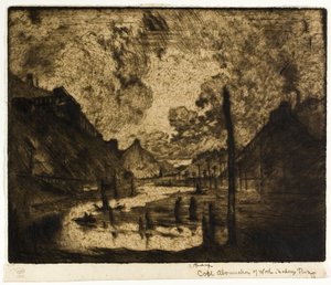 Kol - Arbetets styggelse, Mahanoy River av Joseph Pennell