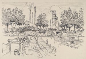 Kolgruvor, Monceau, Frankrike, 1911. av Joseph Pennell