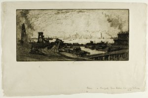 Coal Wharves, Staten Island, nr II av Joseph Pennell