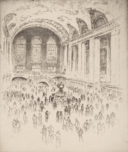 Concourse, Grand Central, New York, 1919. av Joseph Pennell