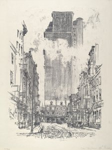 Nedför Sansom Street av Joseph Pennell
