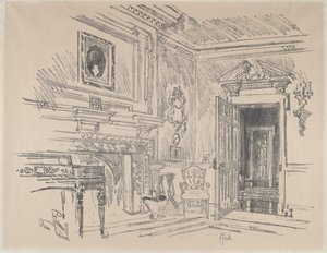 Salongen i Cliveden, 1912. av Joseph Pennell