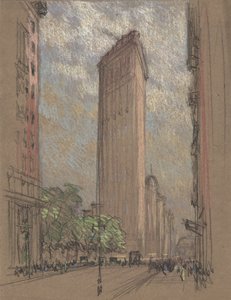 Ritning av Flatiron Building av Pennell, c.1904 (penna och krita på papper) av Joseph Pennell