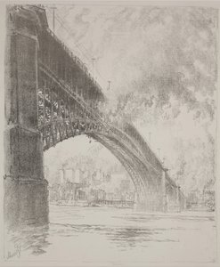 East Bridge, St Louis av Joseph Pennell