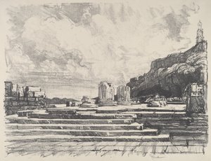 Eleusis, templets trottoar, 1913. av Joseph Pennell