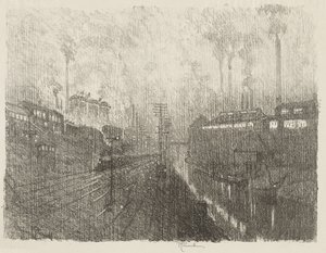 English War Work: Evening in the Munitions Country av Joseph Pennell