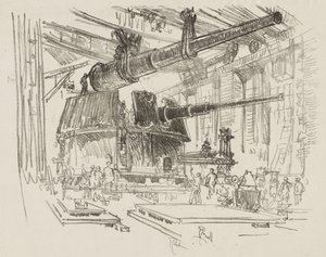 English War Work: Fitting Guns in Turrets av Joseph Pennell