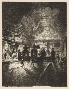 English War Work: In the Jaws of Death, Rolling Bars for Shells av Joseph Pennell