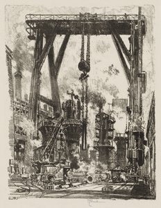 Engelska krigsarbetet: The Old Gun Pit av Joseph Pennell