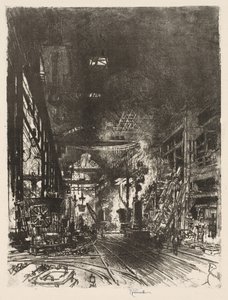 Engelska krigsarbete: Within the Furnaces av Joseph Pennell