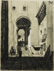 Ingång till Zocodover, Toledo av Joseph Pennell