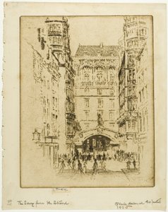 Ingång till Savoy Hotel av Joseph Pennell