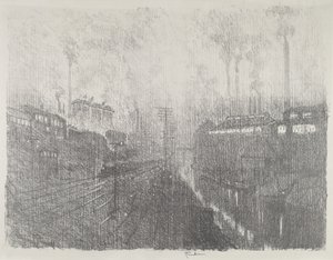 Kväll i ammunitionslandet, 1916. av Joseph Pennell