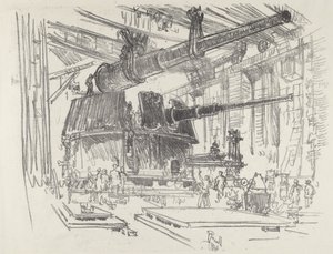 Fitting Guns in Turrets, 1916. av Joseph Pennell