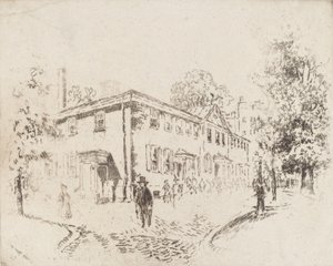 Fourth Street, Meeting House, Philadelphia, 1920. av Joseph Pennell