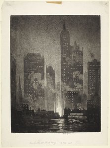 Från Cortland Street-färjan av Joseph Pennell