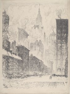 Från Fulton Street, 1910. av Joseph Pennell